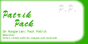 patrik pack business card